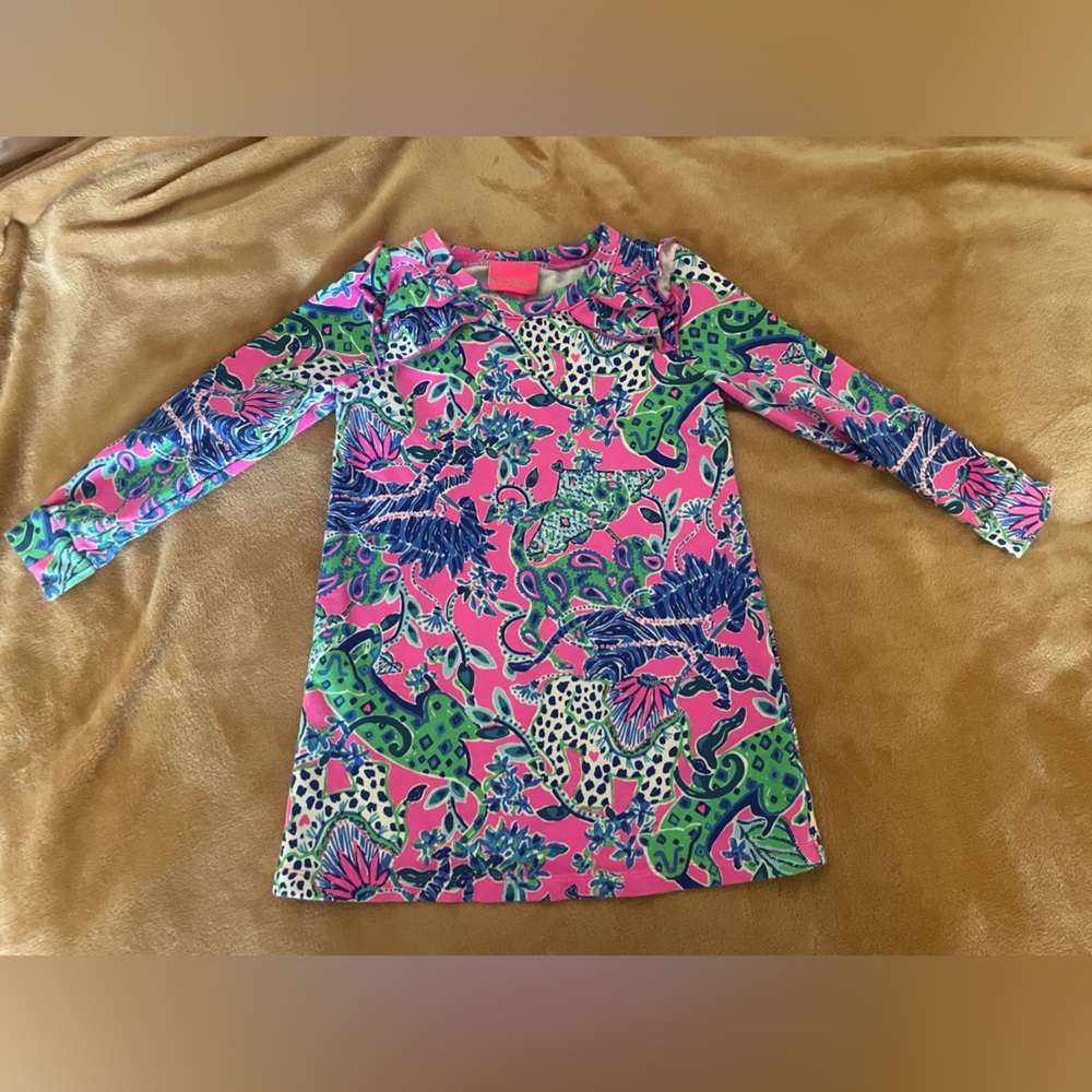 Girls 3T Lilly Pulitzer Zebra/Cheetah Bright Safari Inspired Dress, Beautiful!